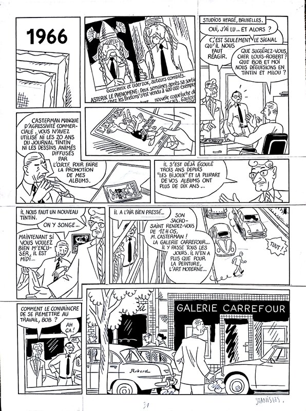 Stanislas, Jean-Luc Fromental, José-Louis Bocquet, Les Aventures d´ Hergé page 31 - Planche originale