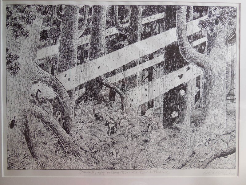 For sale - Fred Bernard, La paresse du panda - Jeanne Picquiny en Chine (1925) - Original Illustration