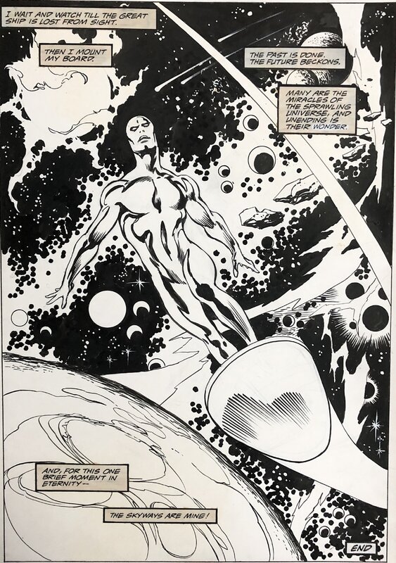 John Buscema Silver Surfer Triumphant Final Splash page 1987 - Comic Strip