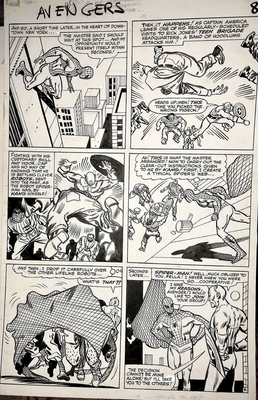 Don Heck, Chic Stone, Avengers 12- Spider-Man asks to join Avengers 1964~ - Planche originale