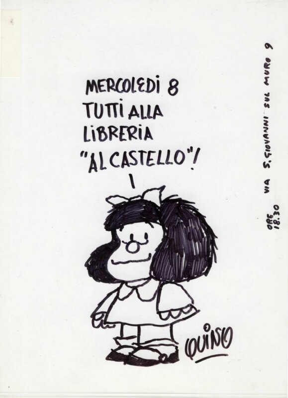 Quino, Mafalda invitation drawing - Original Illustration