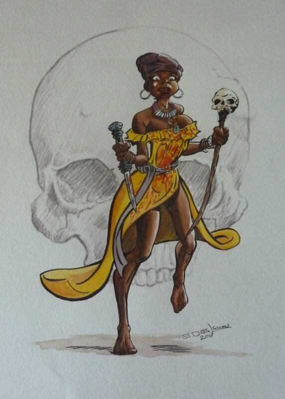 Voodoo Queen by Ed van der Linden - Original Illustration