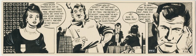Georges Mazure, 1961 - Jacqueline  (Daily strip - Dutch KV) - Planche originale
