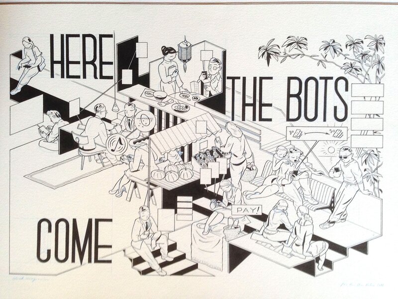 The  bots by Jan Van Der Veken - Original Illustration
