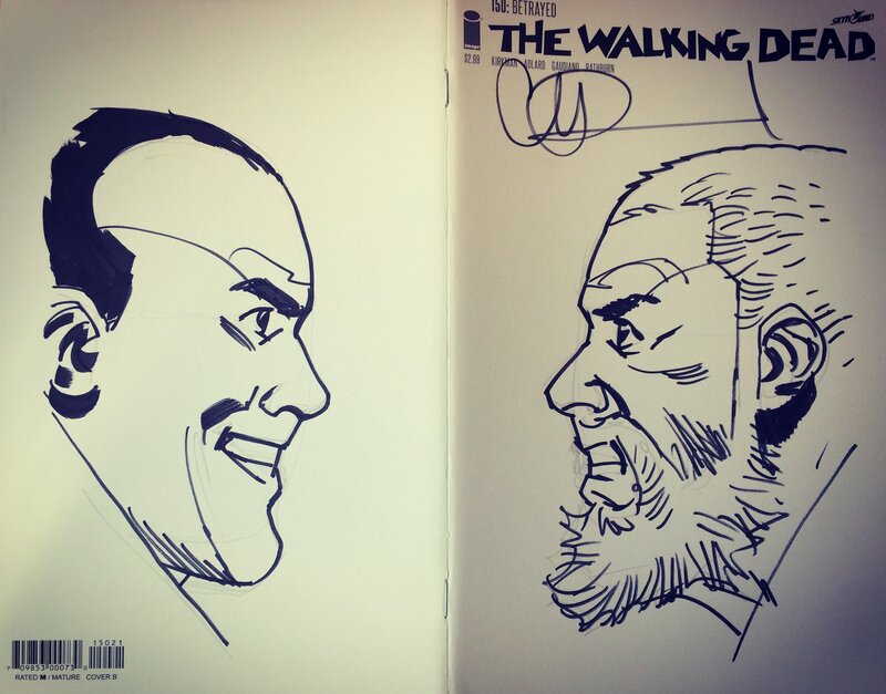Charlie Adlard, Negan face to face with Rick 😱 - Sketch