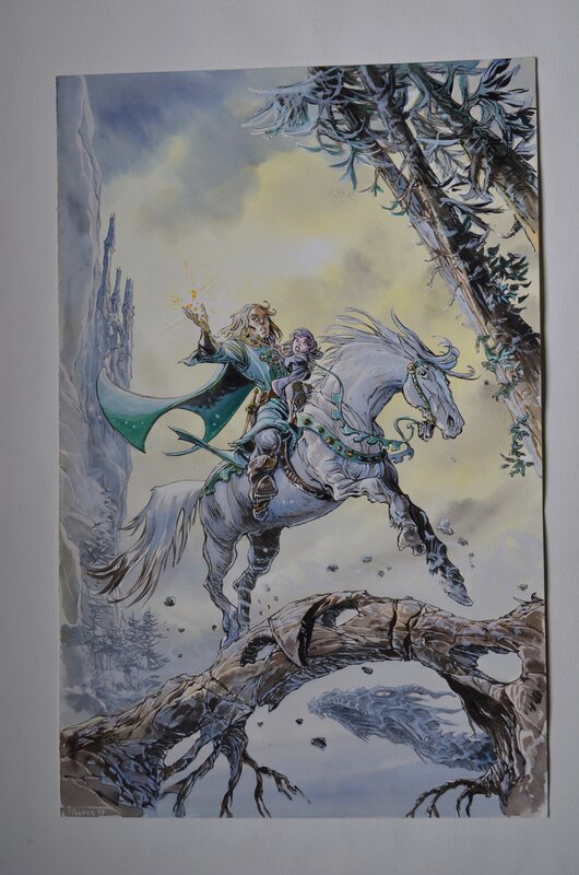 Tiburce Oger, anne robillard, Couverture des chevaliers d'émeraude tome wellan éditions Lafon - Original Cover