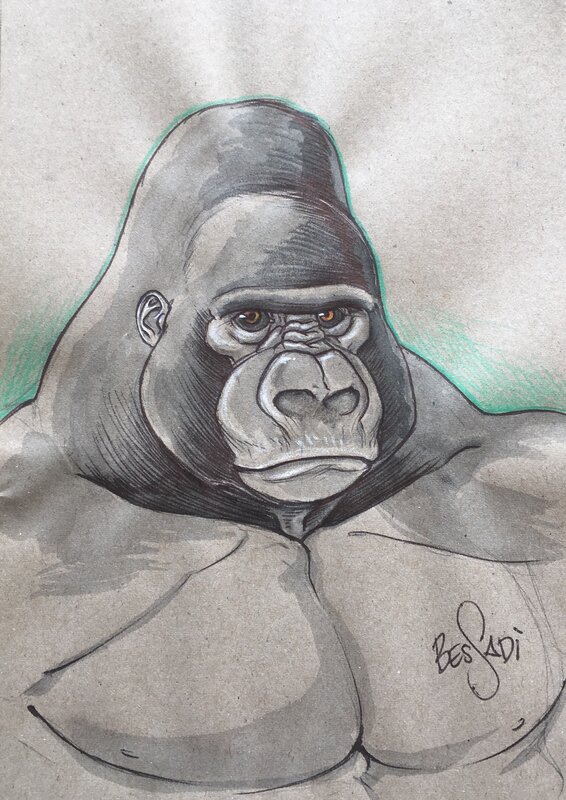 Gorille by Bruno Bessadi - Original Illustration