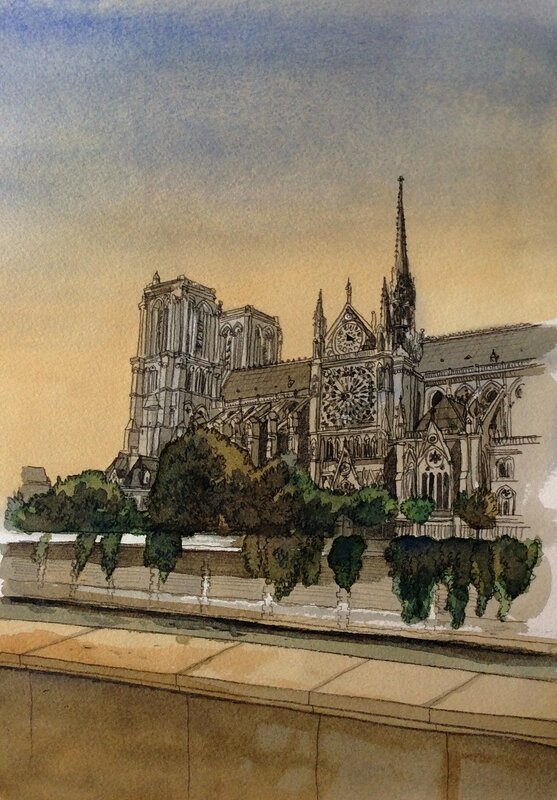 Notre-Dame by Joël Alessandra - Original Illustration