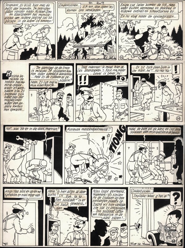 Bob De Moor, Johan et Stephane / Snoe en Snolleke - l'Espion Jaune / De Gele Spion - Comic Strip