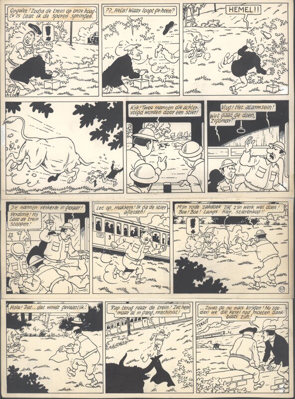 Bob De Moor, Johan et Stephane / Snoe en Snolleke - l'Espion Jaune / De Gele Spion - Planche 7 - Comic Strip