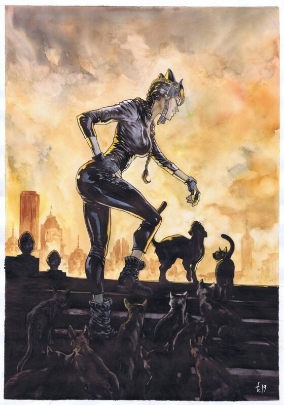 Catwoman - Chats par Tirso - Illustration originale