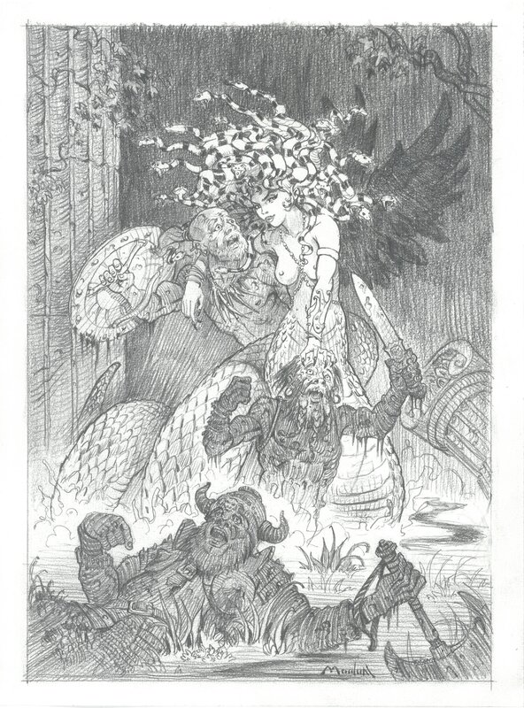 Méduse by Régis Moulun - Original Illustration