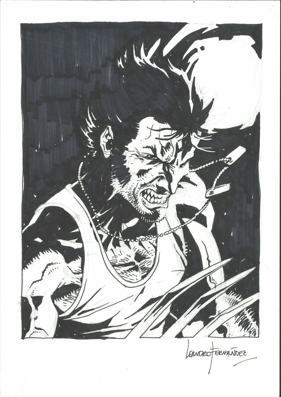 Bad Boy Wolverine par Leandro Fernandez - Illustration originale