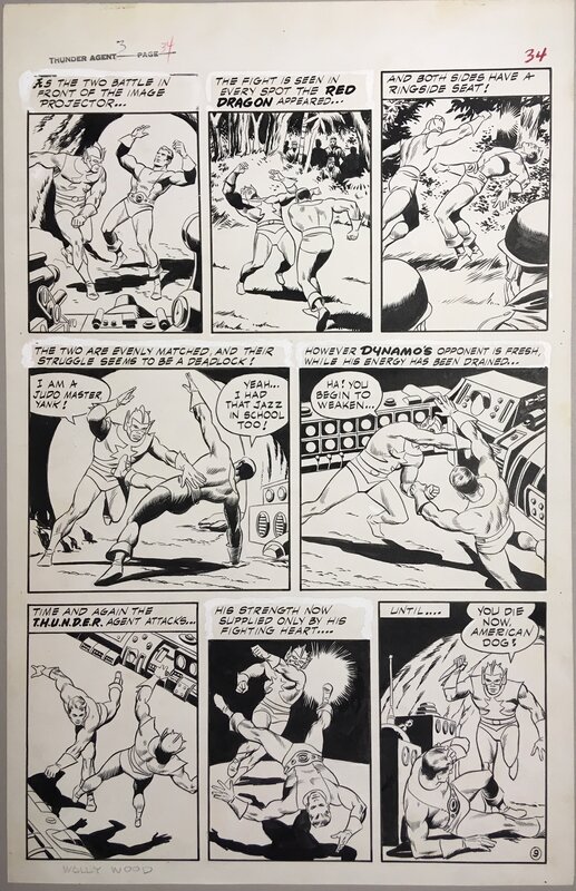 Wally Wood, Dan Adkins, Thunder AGENTS 3 Page 36 - Planche originale