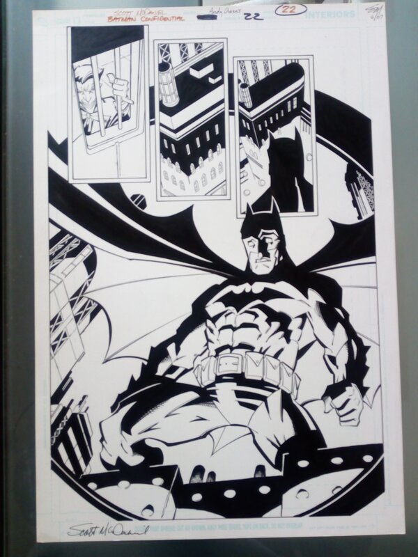 Batman splash page par Scott McDaniel - Planche originale