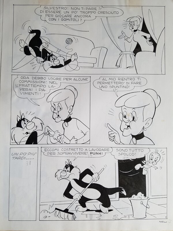 unknown, Titi et gros Minet - Le grand menage - planche 07 - Comic Strip