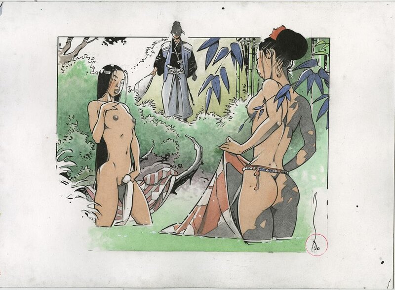 Le bain by Michetz - Original Illustration