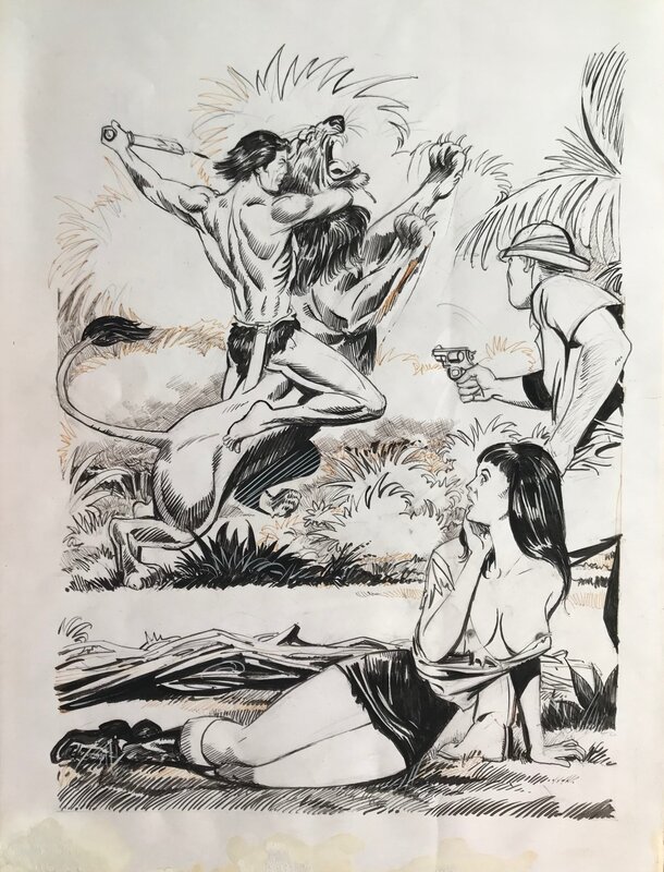 Tarzan n° ? par Lino Jeva - Couverture originale