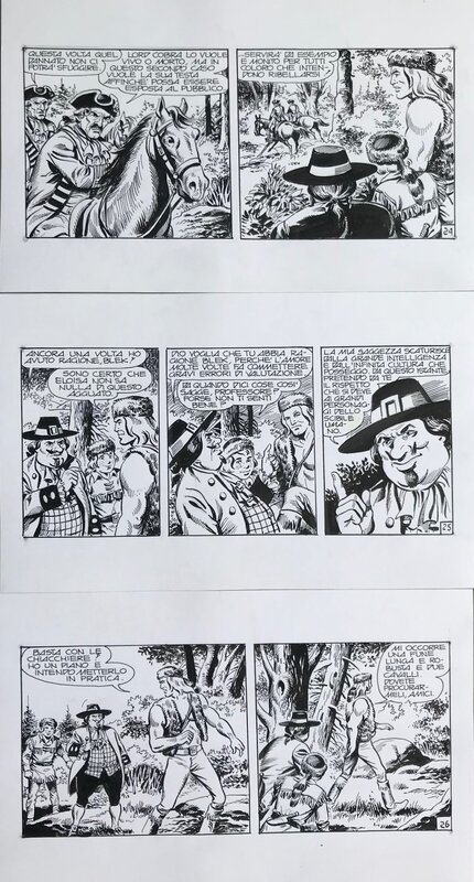 Lina Buffolente, Le grand Blek ep 8 strips 24 à 26 - Planche originale