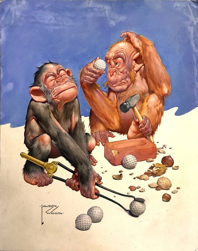 Lawson Wood, Gran'pop - Tough Nuts - Original Illustration