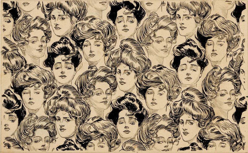 GIBSON GIRLS par Ferd Johnson - Illustration originale