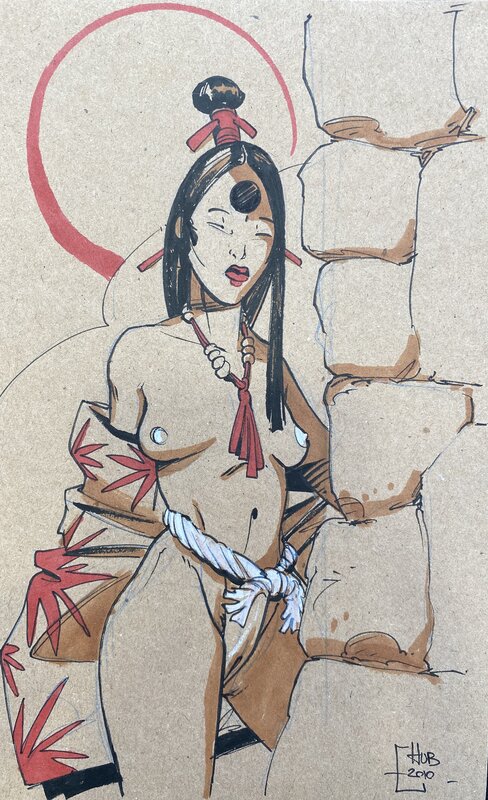 Geisha by Hub - Original Illustration