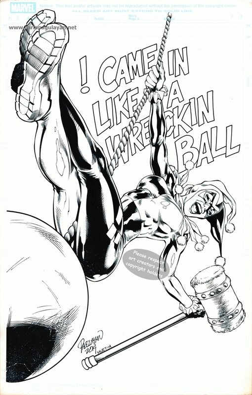 Carlo Pagulayan, Jeffrey Huet, Harley Quinn Ball by Carlo Pagulayan - Original Illustration Carlo Pagulayan, Jeffrey Huet, Harley Quinn Ball by Carlo Pagulayan - Original Illustration