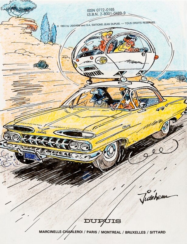 Jidéhem, L'œuf de Karamazout sur le Chevrolet - Original Illustration