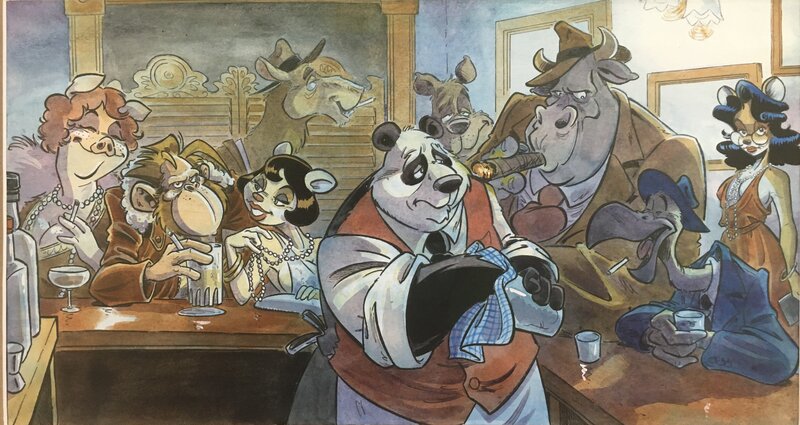 Le bar by Etienne Willem - Original Illustration