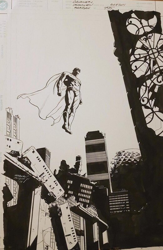 Superman cover : End of century by Stuart Immonen - Planche originale