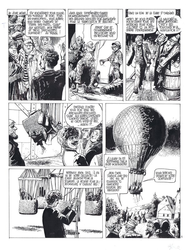 Franz, Yves Duval, L'épopée des premiers ballons–poste - Pl 2 - Comic Strip