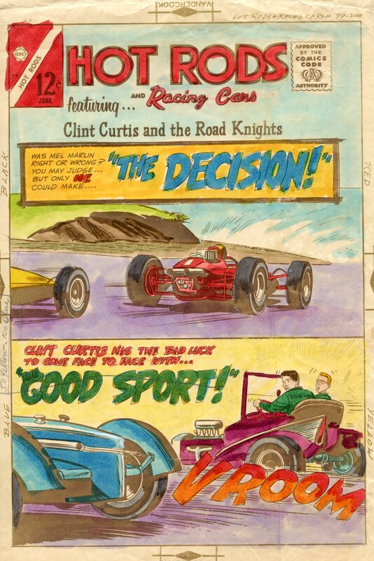 Jack Keller, Hot Rods and Racing Cars #79 - Original art