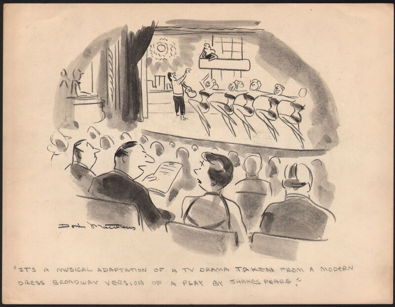 At the theatre by Doris Matthews - Original Illustration