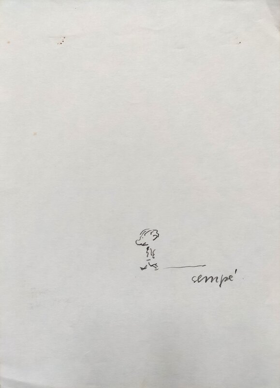 SEMPÉ - Petit dessin signé - Original Illustration