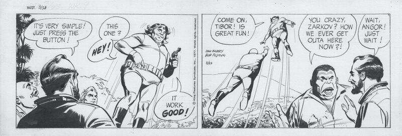 Dan Barry, Bob Fujitani, Flash Gordon, Daily 28/03/1977 - Planche originale