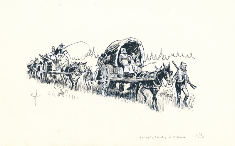 René Follet | 1983 | La vie quotidienne des conquérants du Far West 121 - Original Illustration