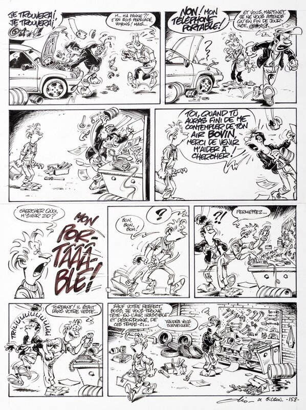For sale - Olis, François Gilson, Planche originale du Garage Isidore n° 158 - Comic Strip