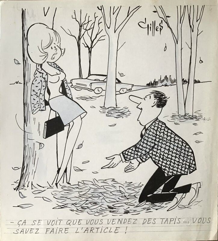 Le vendeur de tapis by Gilles - Original Illustration