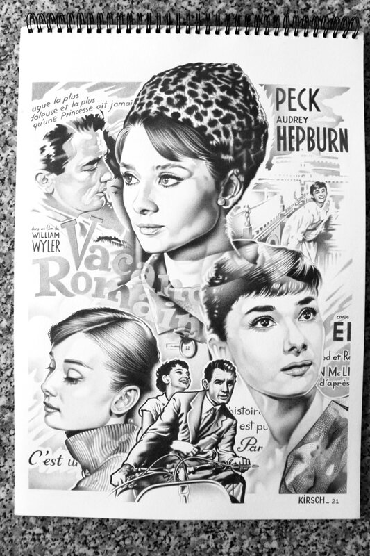 Audrey Hepburn by Philippe Kirsch - Original Illustration