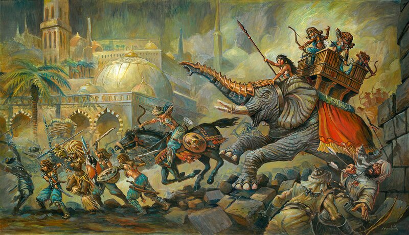 La charge orientale par Régis Moulun - Illustration originale