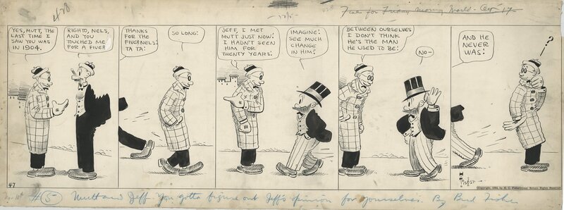 Bud Fisher, Mutt and Jeff (Strip du 10 novembre 1924) - Planche originale