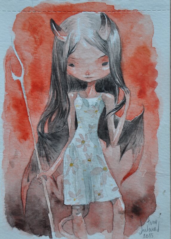 For sale - Tony Sandoval, The Red Devil Girl 2015 - Original Illustration