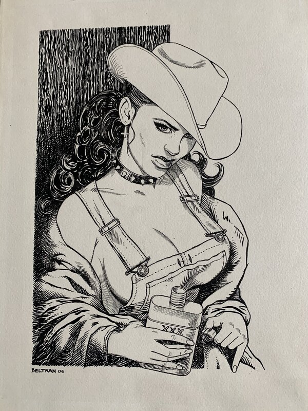 Fred Beltran, Belran cow girl superbe - Original Illustration