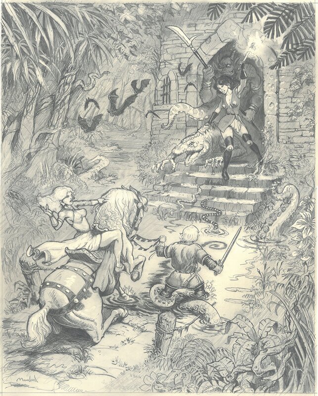 Le Chevalier Rouge by Régis Moulun - Original Illustration