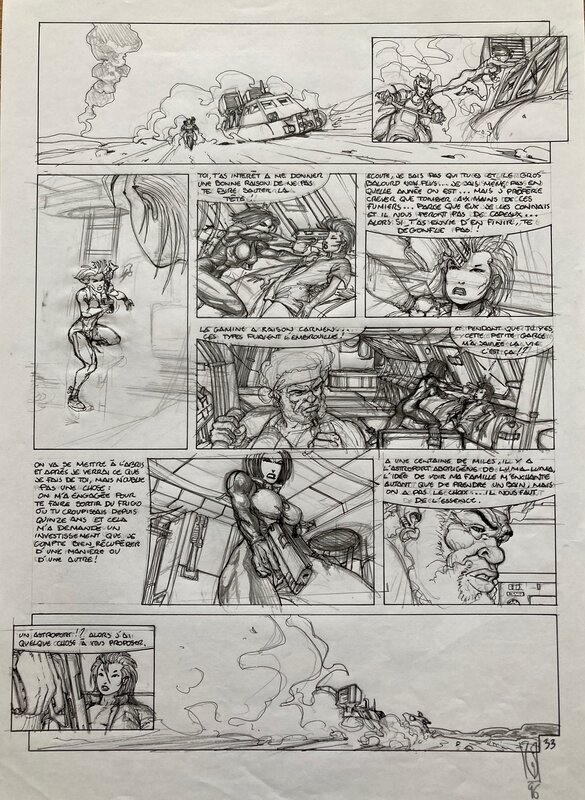 Gess, Crayonné et encre de chine de la planche 33 Tome 1 Carmen Mc Callum - Comic Strip