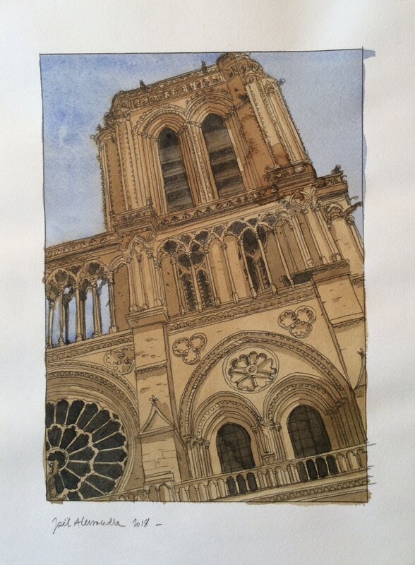 Notre-Dame by Joël Alessandra - Original Illustration