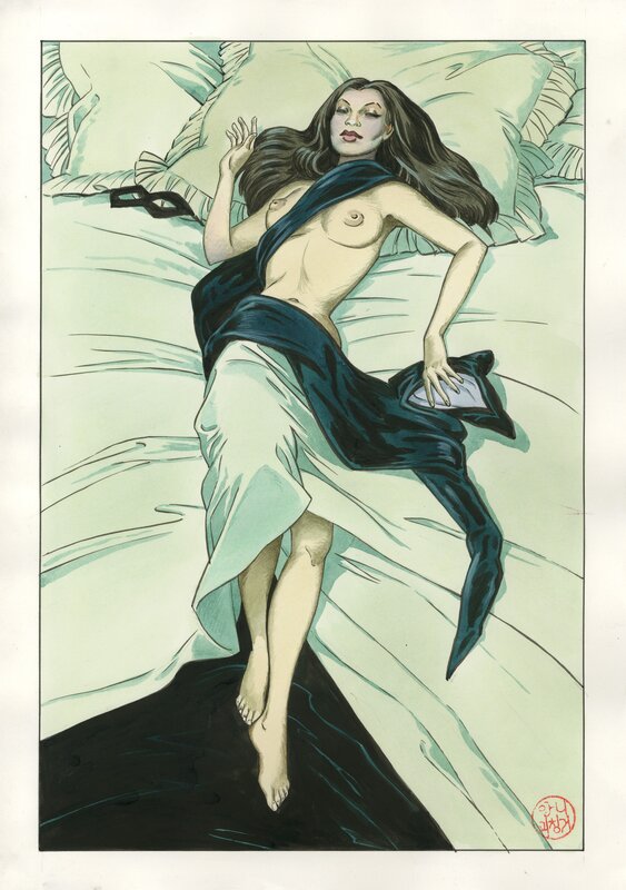 Felina mise a nu by Annie Goetzinger - Original Illustration