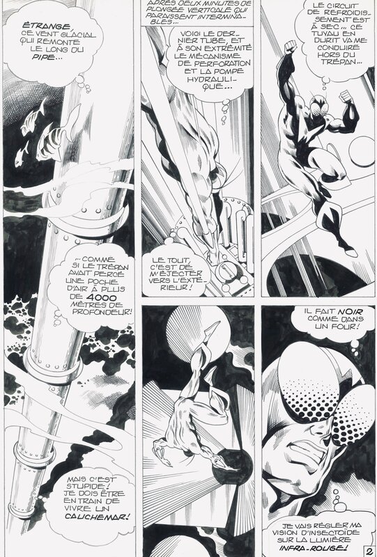 Jean-Yves Mitton, Maurice Chevalier, Mitton, Mikros#12 (3e partie), Descente aux enfers, planche n°2, Titans#46, 1982. - Comic Strip