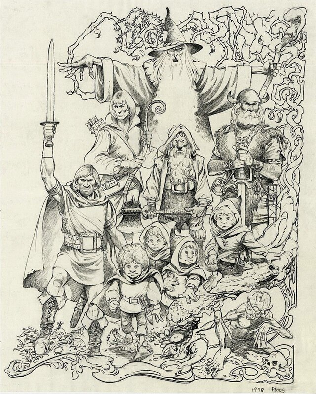 Mike Ploog Fellowship of the Ring original drawing - Illustration originale