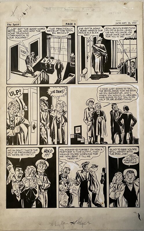 Will Eisner, Jerry Grandenetti, The Spirit - The Partner Page 2 (26 Janvier 1947) - Planche originale